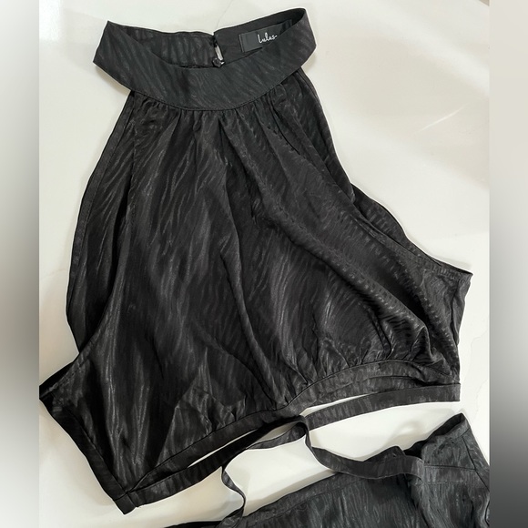 Lulus Fierce Vision Black Jacquard Print Satin Cutout Midi Dress - Picture 10 of 14